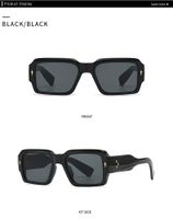 Simple Style Solid Color Resin Square Full Frame Glasses main image 4