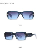 Simple Style Solid Color Resin Square Full Frame Glasses main image 5
