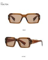 Simple Style Solid Color Resin Square Full Frame Glasses main image 3