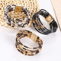 Simple Style Leopard Pu Leather Sequins Plating Gold Plated Women's Bracelets main image 4