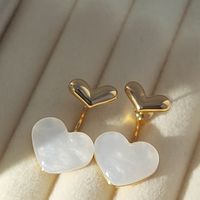 1 Pair Sweet Heart Shape Plating Inlay Copper Artificial Gemstones Drop Earrings main image 5