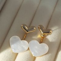 1 Pair Sweet Heart Shape Plating Inlay Copper Artificial Gemstones Drop Earrings sku image 2