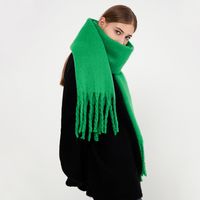 Women's Simple Style Solid Color Polyester Tassel Scarf main image 5
