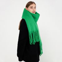 Women's Simple Style Solid Color Polyester Tassel Scarf main image 6