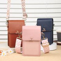 Women's Pu Leather Solid Color Elegant Classic Style Square Zipper Shoulder Bag Phone Wallets Crossbody Bag main image 6