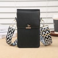 Women's Pu Leather Solid Color Elegant Classic Style Square Zipper Shoulder Bag Phone Wallets Crossbody Bag sku image 1