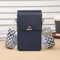 Women's Pu Leather Solid Color Elegant Classic Style Square Zipper Shoulder Bag Phone Wallets Crossbody Bag sku image 6