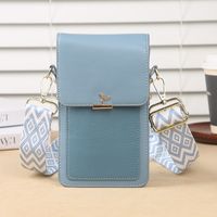 Women's Pu Leather Solid Color Elegant Classic Style Square Zipper Shoulder Bag Phone Wallets Crossbody Bag sku image 5