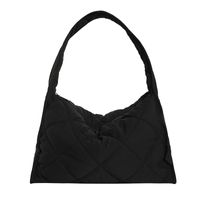 Women's Medium All Seasons Nylon Solid Color Basic Square Zipper Shoulder Bag Underarm Bag sku image 1