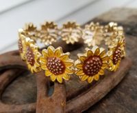 Elegant Pastoral Sunflower Alloy Enamel Women's Bracelets main image 3