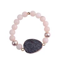 Elegante Geométrico Color Sólido Piedra Natural Vug Piedra Embutido Joya Pulsera sku image 1