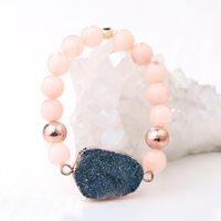 Elegante Geométrico Color Sólido Piedra Natural Vug Piedra Embutido Joya Pulsera main image 4