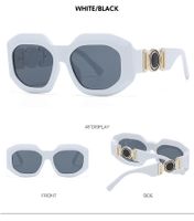 Casual Retro Color Block Ac Polygon Full Frame Glasses sku image 7