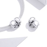Casual Handmade Novelty Heart Shape Skull White Gold Plated Zircon Sterling Silver Wholesale Jewelry Accessories main image 3