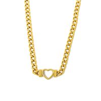 Simple Style Heart Shape Titanium Steel 18k Gold Plated Bracelets Necklace sku image 2