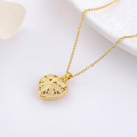 Modern Style Heart Shape Stainless Steel Copper Plating 18k Gold Plated Pendant Necklace main image 5
