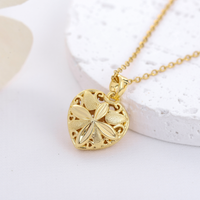 Modern Style Heart Shape Stainless Steel Copper Plating 18k Gold Plated Pendant Necklace main image 3