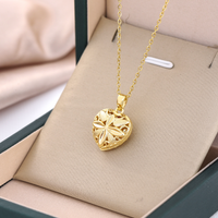 Modern Style Heart Shape Stainless Steel Copper Plating 18k Gold Plated Pendant Necklace main image 2