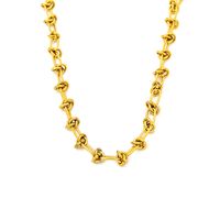 Titanium Steel 18K Gold Plated Retro Simple Style Four Leaf Clover Round Bracelets Necklace main image 5