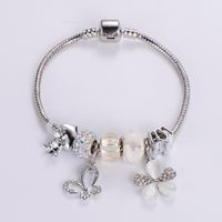 Alloy Resin Copper Sweet Classic Style Epoxy Inlay Rabbit Heart Shape Elephant Rhinestones Bangle main image 3