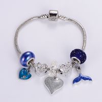 Alloy Resin Copper Sweet Classic Style Epoxy Inlay Rabbit Heart Shape Elephant Rhinestones Bangle sku image 5