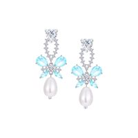 1 Paire Sucré Style Coréen Papillon Incruster Alliage Zircon Boucles D'oreilles main image 2