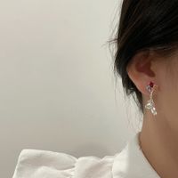 1 Pair Cute Korean Style Animal Inlay Alloy Zircon Drop Earrings main image 3
