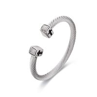 Punk Simple Style Solid Color Stainless Steel Plating Bangle sku image 2