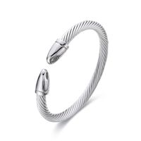 Punk Simple Style Solid Color Stainless Steel Plating Bangle sku image 17