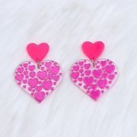 Wholesale Jewelry Sweet Heart Shape Rubik's Cube Arylic Drop Earrings sku image 1