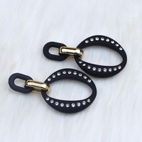 Wholesale Jewelry Simple Style Geometric Solid Color Arylic Rhinestones Hollow Out Inlay Drop Earrings sku image 1