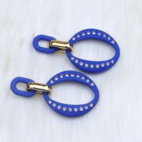 Wholesale Jewelry Simple Style Geometric Solid Color Arylic Rhinestones Hollow Out Inlay Drop Earrings sku image 12