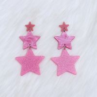 Wholesale Jewelry Elegant Cute Geometric Star Arylic Spray Paint Drop Earrings sku image 1