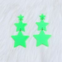 Wholesale Jewelry Elegant Cute Geometric Star Arylic Spray Paint Drop Earrings sku image 3