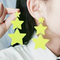 Wholesale Jewelry Elegant Cute Geometric Star Arylic Spray Paint Drop Earrings main image 4