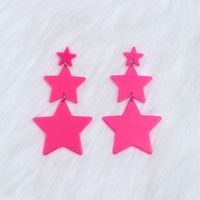 Wholesale Jewelry Elegant Cute Geometric Star Arylic Spray Paint Drop Earrings sku image 2