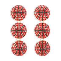 1 Pair Exaggerated Shiny Ball Basketball Football Enamel Inlay Alloy Rhinestones Drop Earrings sku image 4