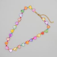 Bohemian Heart Shape Glass Beaded Necklace sku image 1