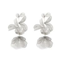 1 Pair Vintage Style Exaggerated Flower Plating Alloy Drop Earrings sku image 2