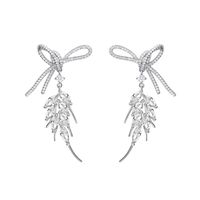 1 Pair Ig Style Shiny Bow Knot Inlay Alloy Rhinestones Drop Earrings main image 2