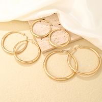 1 Pair Casual Elegant Simple Style Round Plating Copper Gold Plated Hoop Earrings main image 5