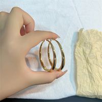 1 Pair Casual Elegant Simple Style Round Plating Copper Gold Plated Hoop Earrings main image 2