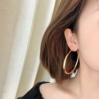 1 Pair Casual Elegant Simple Style Round Plating Copper Gold Plated Hoop Earrings main image 3