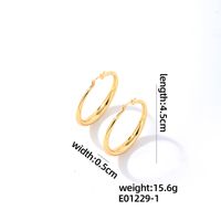 1 Pair Casual Elegant Simple Style Round Plating Copper Gold Plated Hoop Earrings sku image 1