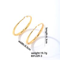 1 Pair Casual Elegant Simple Style Round Plating Copper Gold Plated Hoop Earrings sku image 3
