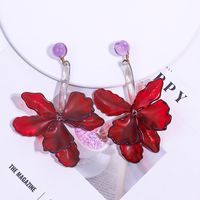 1 Paire Exagéré Fleur Transparent Plastique Boucles D'oreilles main image 3
