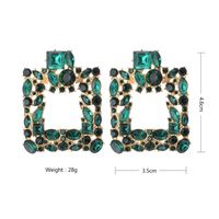 1 Pair Fashion Square Water Droplets Rhinestone Women's Chandelier Earrings main image 7