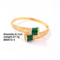 Casual Elegant Glam Geometric Round Copper Enamel Plating Inlay Zircon Gold Plated Rings Bracelets sku image 6