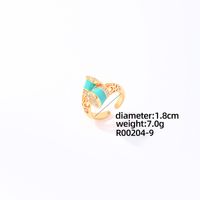 Casual Elegant Glam Geometric Round Copper Enamel Plating Inlay Zircon Gold Plated Rings Bracelets sku image 1