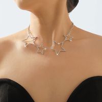 Wholesale Jewelry Elegant Shiny Pentagram Alloy Iron Rhinestones Inlay Necklace main image 1